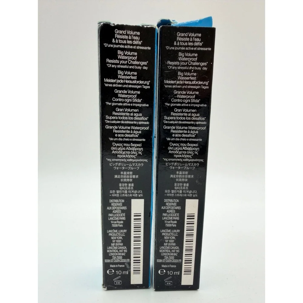 Lancôme Mascara Monsieur Big Waterproof 2 Pack Bundle 0.33 oz 01 Black New